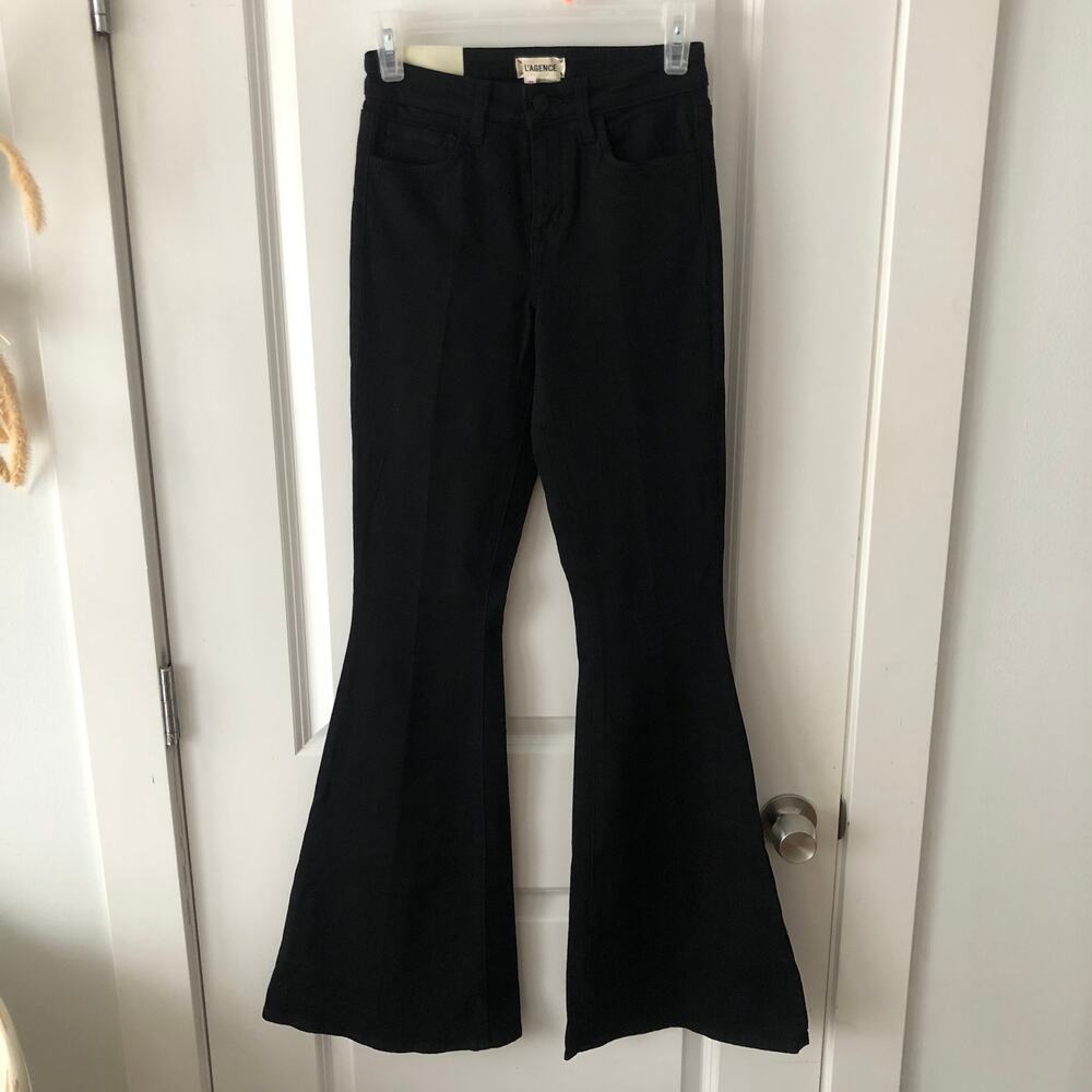 L’agence Women's Jeans Solana Big Flare Black Jeans sz. 23 NWT's Wide Leg $320